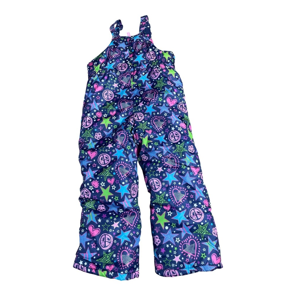 skechers girls size 5/6 Navy Hearts Peace Stars  Bib Snow Ski Pants